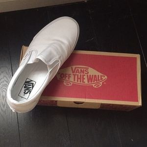 White slip on vans